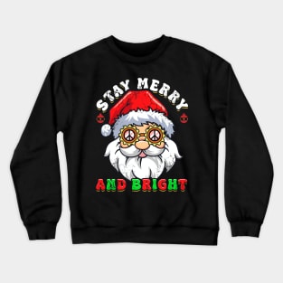 Christmas Hippie Santa Claus Peace Love Boho Crewneck Sweatshirt